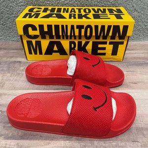 CTM Slides Sandals Big Kids Black Red Sz 6 Smiley SHIPS ASAP NEW IN BOX Summer